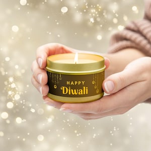 Happy Diwali  Candles hand poured in the USA, Diyas, Tin Candles, Diwali party favors, Diwali gift, Indian gift, return gift