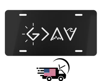 Black Edition - God is Greater than High and Lows Vanity Plate, Cute Car Tag, Christian Vanity plate, car, new car gift