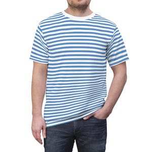 Striped Nautical Tee, French Sailor Shirt, Beach Day Casual Chic, Navy Cruise Summer Tee, Blue White Striped Tee, Yacht, Father&#39;s Day gift