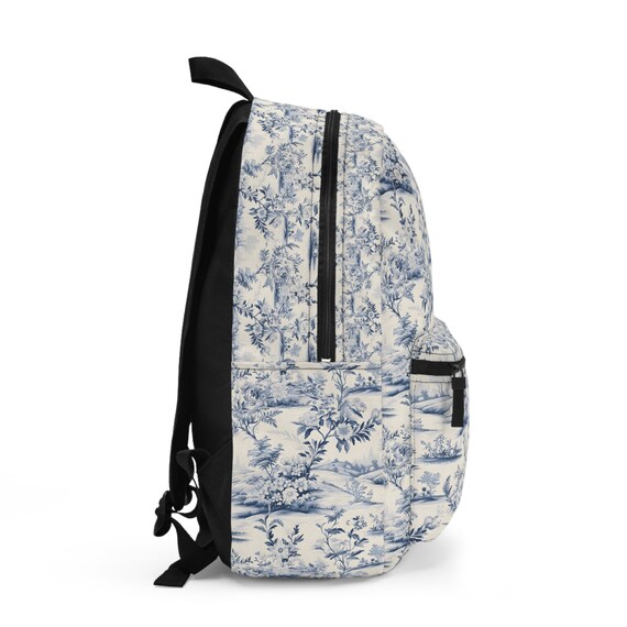 Toile Artwork Cotton Backpack with Matching Pouch, Red/White, NWT MINI BACKER - BUNNY TOILE GREEN Backpack – shopTRVLdesign main image 2