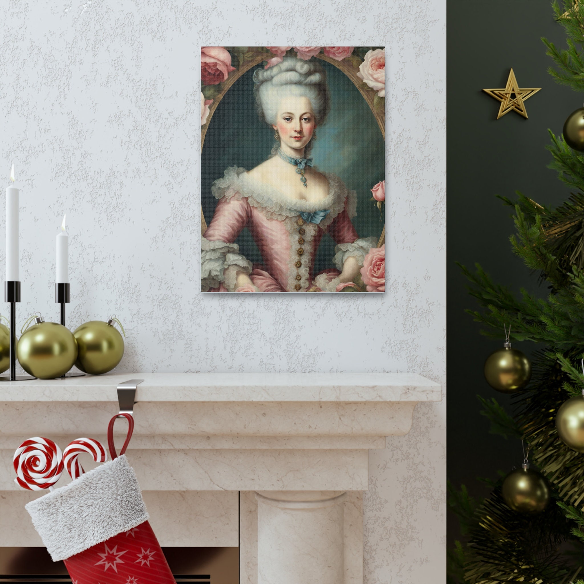 Portrait Wall Art Printed on Canvas, French Provincial