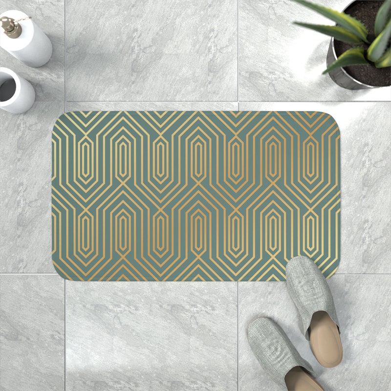 Green Bath Mat Etsy