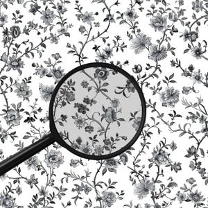 Black Floral Toile License Plate Frame: Chinoiserie Car Accessory image 2