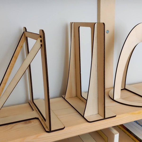 Bookend - three models (simple, ellipsoid, bridge) - SVG file for laser cutter