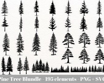 Evergreen trees svg / Pine tree svg file / Fir tree stencil / Forest svg bundle / Instant Download / Mountain Svg Bundle / Commercial use