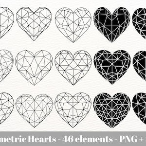 Geometrisches Herz svg / sechseckiges Herz svg / Laser Cut svg / Sofortiger Download / Kommerzielle Nutzung svg / SVG-Datei für Cricut Silhouette