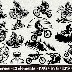 Motocross rider SVG / Dirt bike svg files / Motorcycle svg files / Motorbike svg / Svg file for Cricut/ Instant Download / Commercial use
