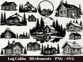 Log cabin svg \/ Mountain house svg \/ House in the woods svg \/ Rustic cabin svg \/ Instant Download \/ Mountain Svg Bundle \/ Commercial use product logo