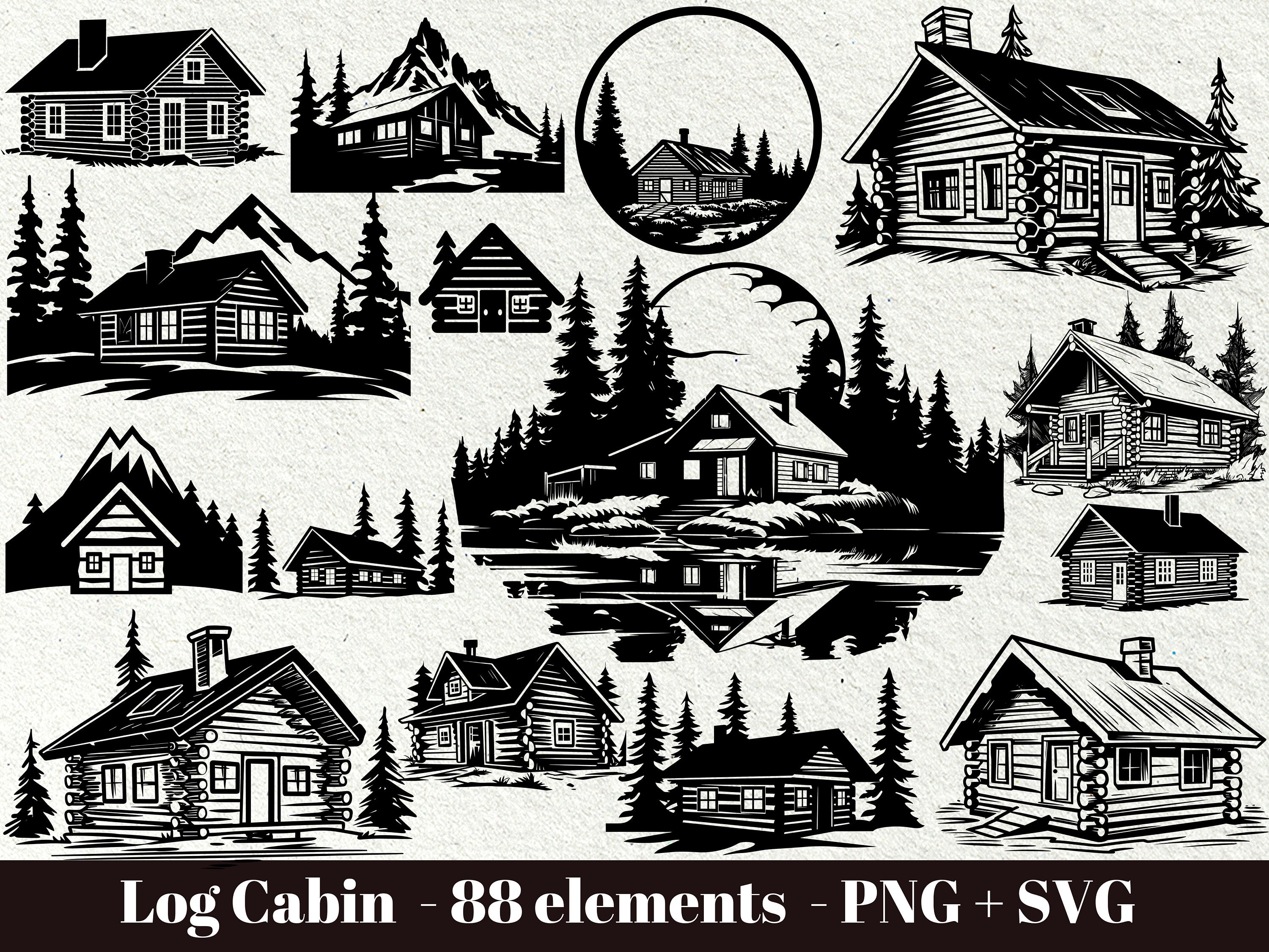 Blockhouse Svg Blockhaus svg / Blockhaus svg / Berghaus svg / Rustikale Hütte svg ...