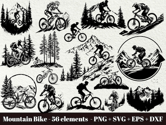 Mountain bike svg  / Bike svg cut files /  Cycling svg / Man on bike SVG / Svg file for Cricut/ Instant Download / Commercial use clipart
