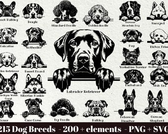 Peeking dogs svg bundle / Dog head laser files / Dog peeking svg bundle / Instant Download / Commercial use Clipart / SVG file for Cricut
