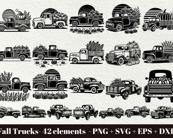 Retro truck with pumpkins svg / Truck with pumpkins svg / Pumpkin vintage truck / Fall truck with pumpkin svg / fall truck svg for cricut