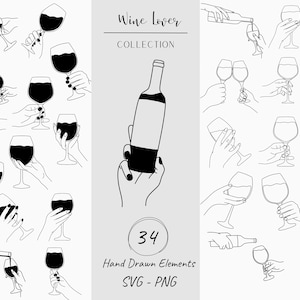 Wine glass SVG bundles / alcohol svg bundle /Wine tasting SVG / Wine Drinking Svg / Wine line wall art / Vineyard vines Svg / Commercial Use