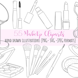 MakeUp Clipart / Makeup svg Files / Cosmetics illustration  / beauty salon svg  / beauty graphics / makeup artist svg / mascara svg
