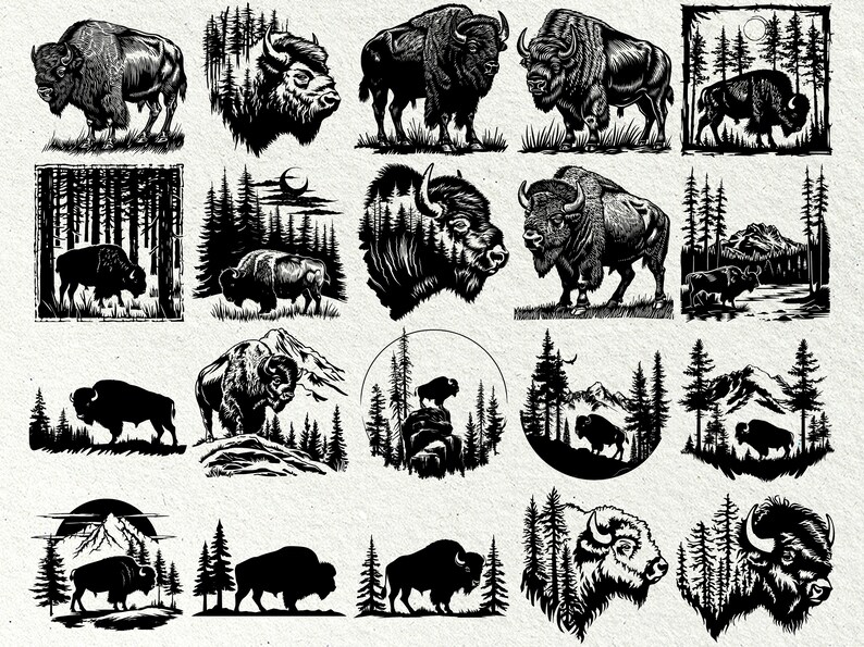 American Buffalo Svg / Bison Silhouette / Bison Cut Files for Cricut