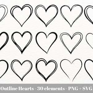 Doodle Herz svg / Valentinstag svg bündel / Hand gezeichnetes Herz svg / Kommerzielle Nutzung svg / SVG-Datei für Cricut