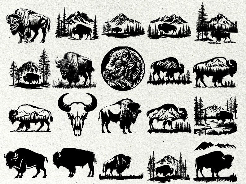 American Buffalo Svg / Bison Silhouette / Bison Cut Files for Cricut
