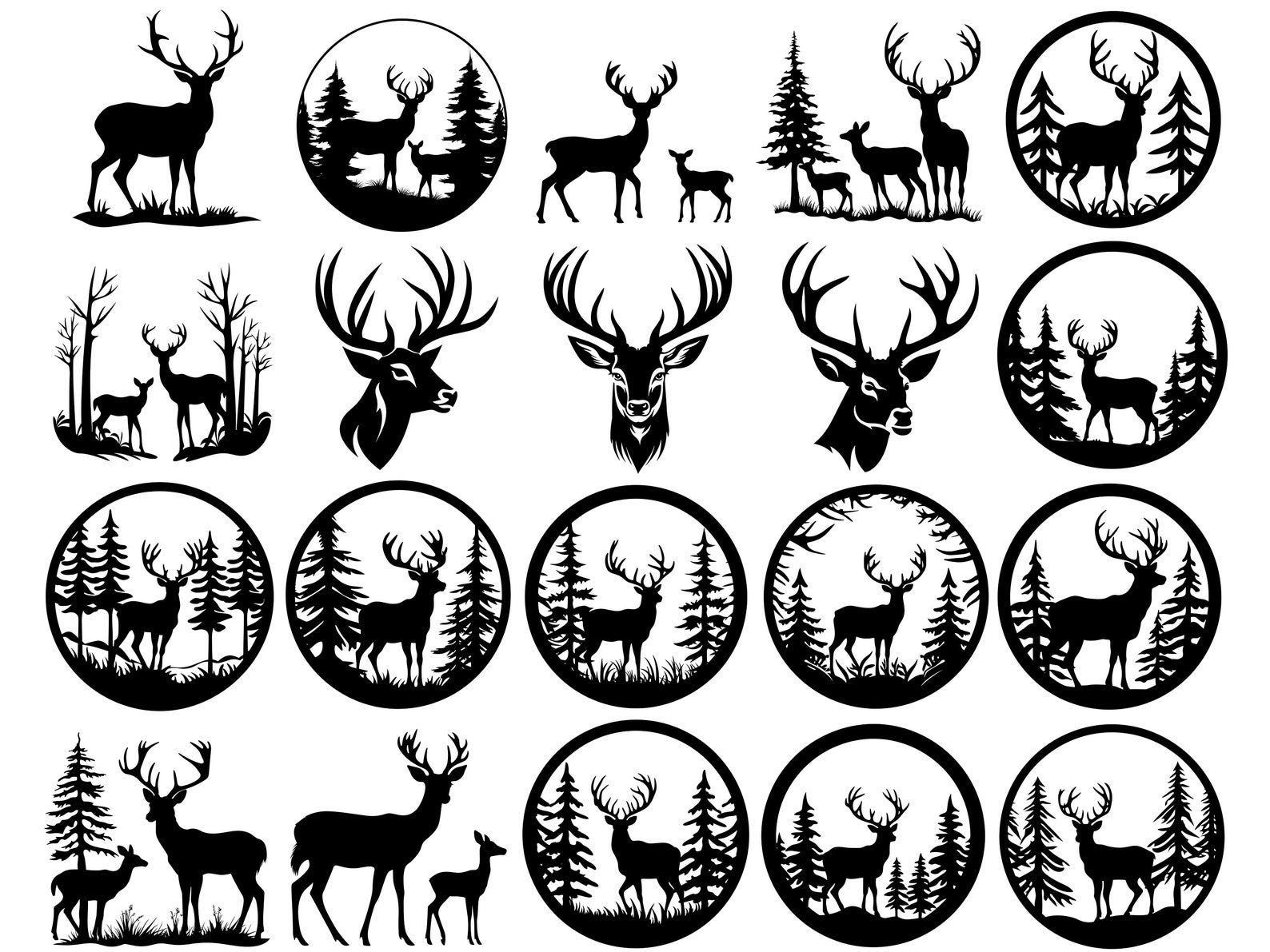 Bergliebe Wandbild Hirsch Motiv - Massivholz Eiche 18,5x33cm | Wanddekoration Natur