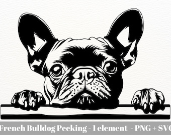Bulldog Francés svg / Frenchie svg / Silueta de perro svg digital / Bulldog francés mirando / Descarga instantánea / Uso comercial / Raza de perro