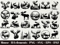 Moose SVG file \/ Moose head SVG \/ Moose Png & Svg \/ Forest animal clipart \/ Forest silhouette svg \/ Commercial use \/ Instant Download product logo