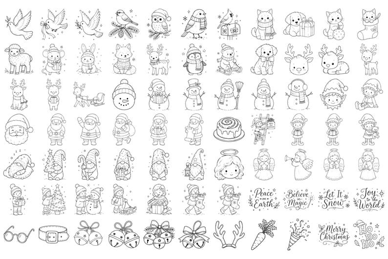 Christmas Doodle SVG Bundle Holiday Line Art SVG Santa Snowman christmas-doodle-svg-bundle-holiday-line-art-svg-santa-snowman