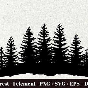 Forest trees svg files / Forest silhouette SVG / Pine tree silhouette svg file / Forest landscape svg / Commercial use svg
