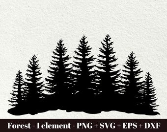 Forest trees svg files / Forest silhouette SVG / Pine tree silhouette svg file / Forest landscape svg / Commercial use svg