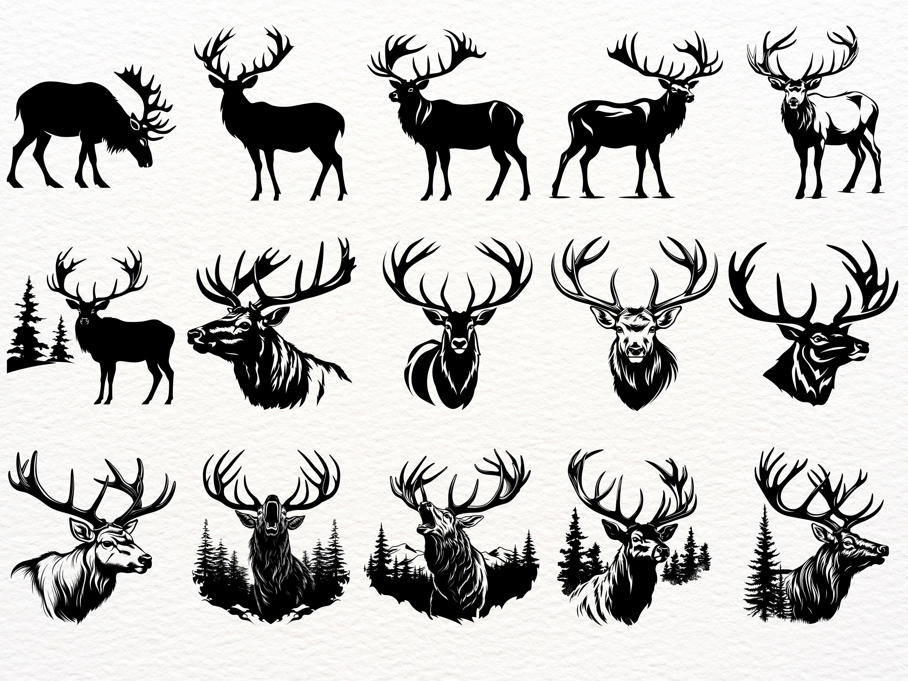 Elk Svg File / Elk Mountain Svg / Elk in the Forest Svg / Forest