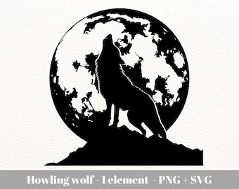 Howling wolf svg  / wolf svg file / Wolf Howling SVG / Wolf svg / Forest animals silhouette svg / Instant Download / Commercial use