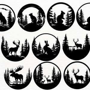 Woodland Silhouette Svg / Wilderness Svg / Forest Silhouette Svg
