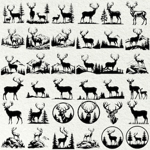Deer in the Forest Svg / Deer Svg Bundle / Deer Head Vector Svg Png ...