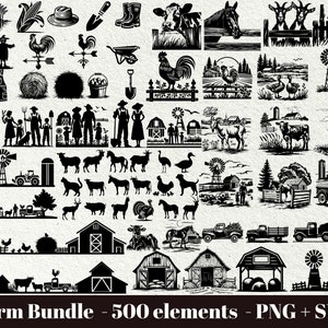 Farm animal scene svg  / Farm svg cut files / Laser Engrave File / Farm & Farmhouse Decor Signs / Farming and Agriculture SVG Bundle