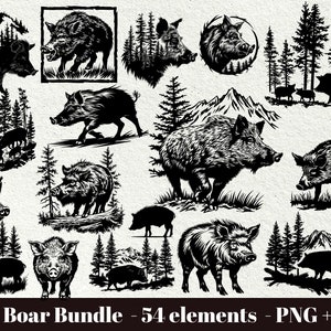 Wild boar svg / Boar hunting svg / Boar head svg / Forest animal clipart / Forest silhouette svg / Commercial use / Instant Download png