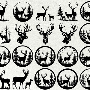 Deer in the Forest Svg / Deer Svg Bundle / Deer Head Vector Svg Png ...