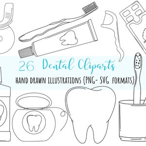 Imágenes Prediseñadas dentales / imágenes prediseñadas de cuidado dental / arte de línea de dentista / dentista svg / Dent svg / dentista png / dentista lindo / arte de odontología