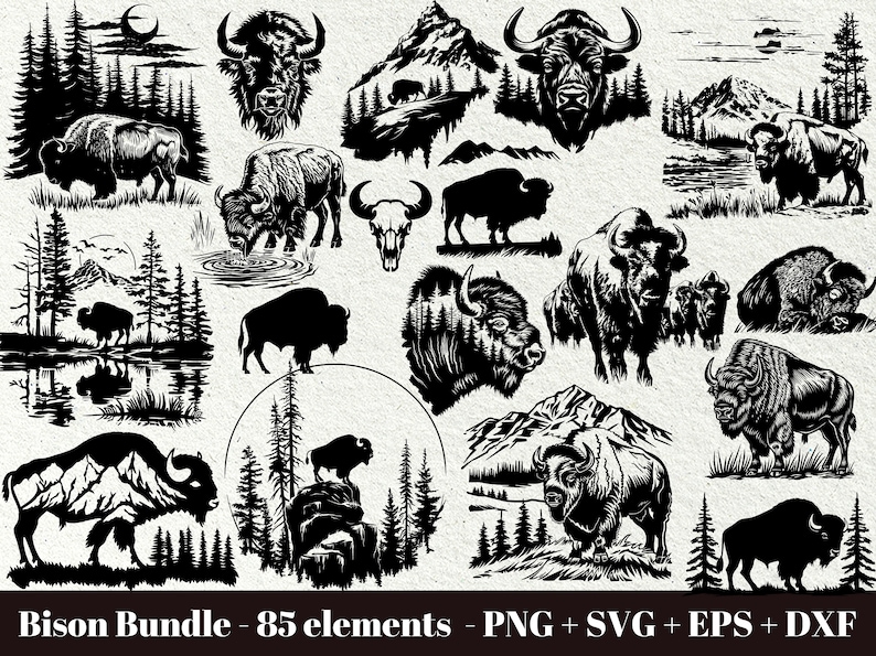 American Buffalo Svg / Bison Silhouette / Bison Cut Files for Cricut