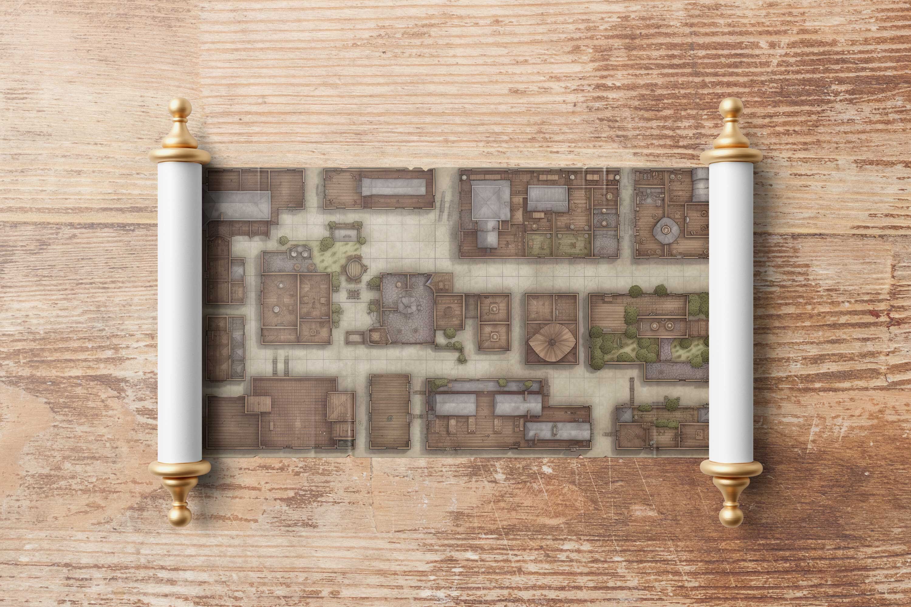 Crowded Town A RPG Battlemap Dungeons and Dragons TTRPG Virtual ...