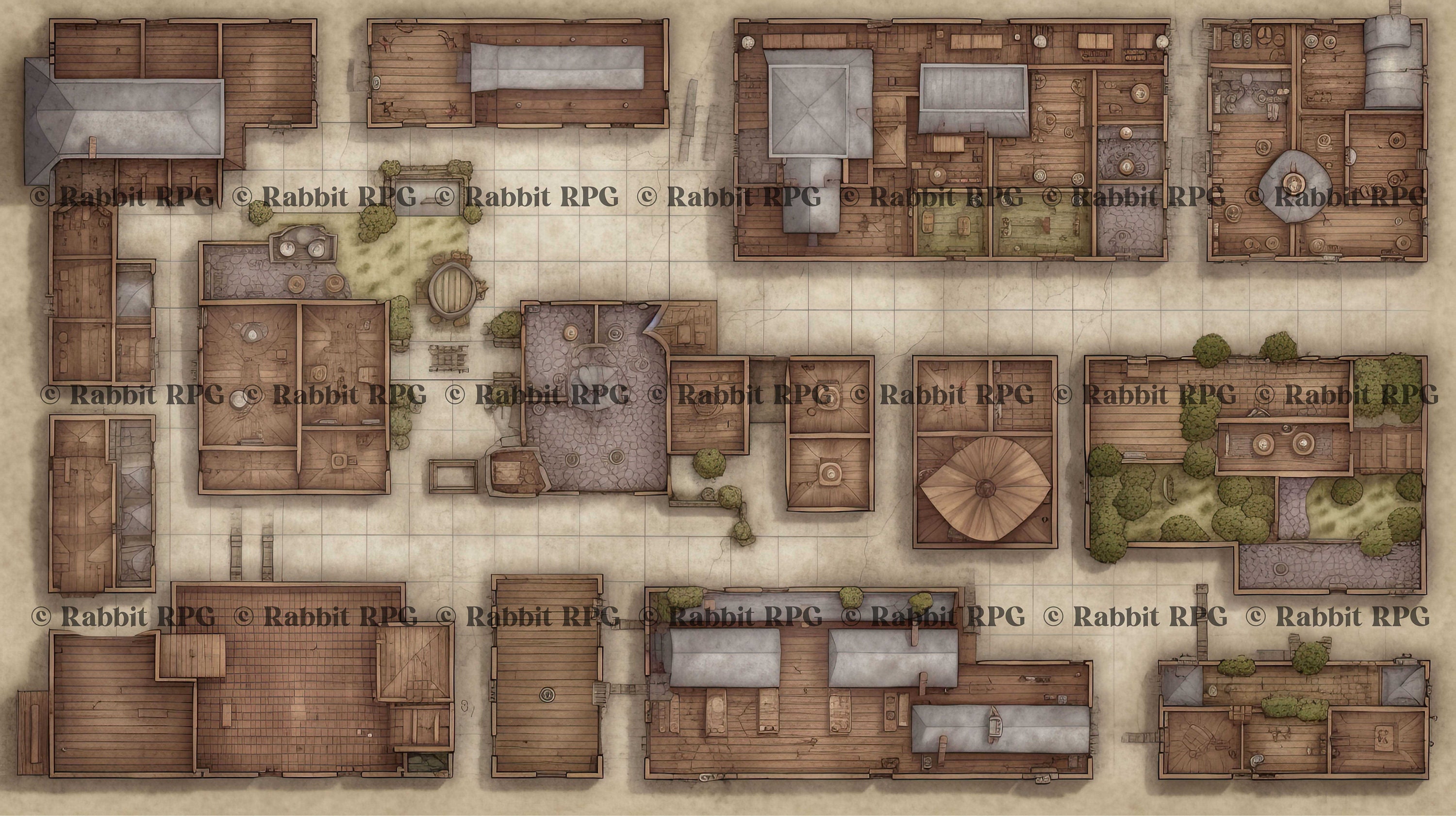 Crowded Town A RPG Battlemap Dungeons and Dragons TTRPG Virtual ...