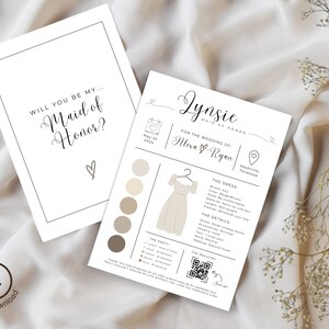 Bridal Party Information Card, Info Card Bridesmaid, Bridesmaid Info Card, Bridal Party Info Card, Bridesmaid Info Card Template