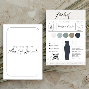 Bridesmaid Info Card Bridesmaid Proposal Card Template Bridesmaid Card Printable Bridal Proposal Card Bridesmaid Template Maid of Honor Card