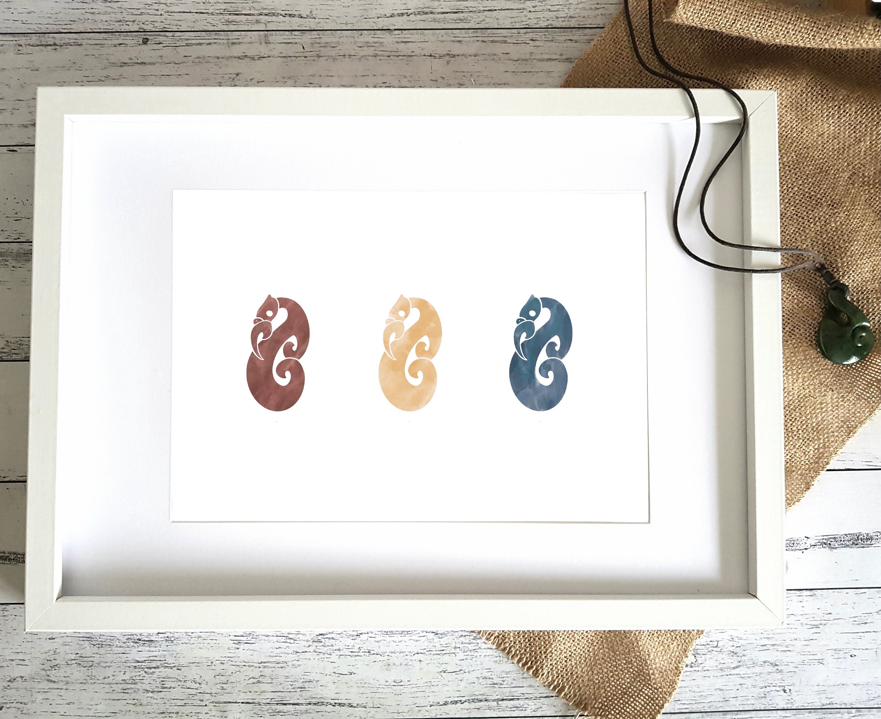 Maniai Maori Inspired 3 Manaia Landscape Wall Art Print - Etsy