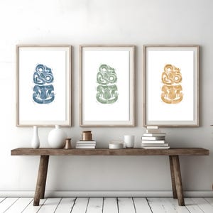 Maori Art Tiki Bundle Portrait Wall Art Printable digital download