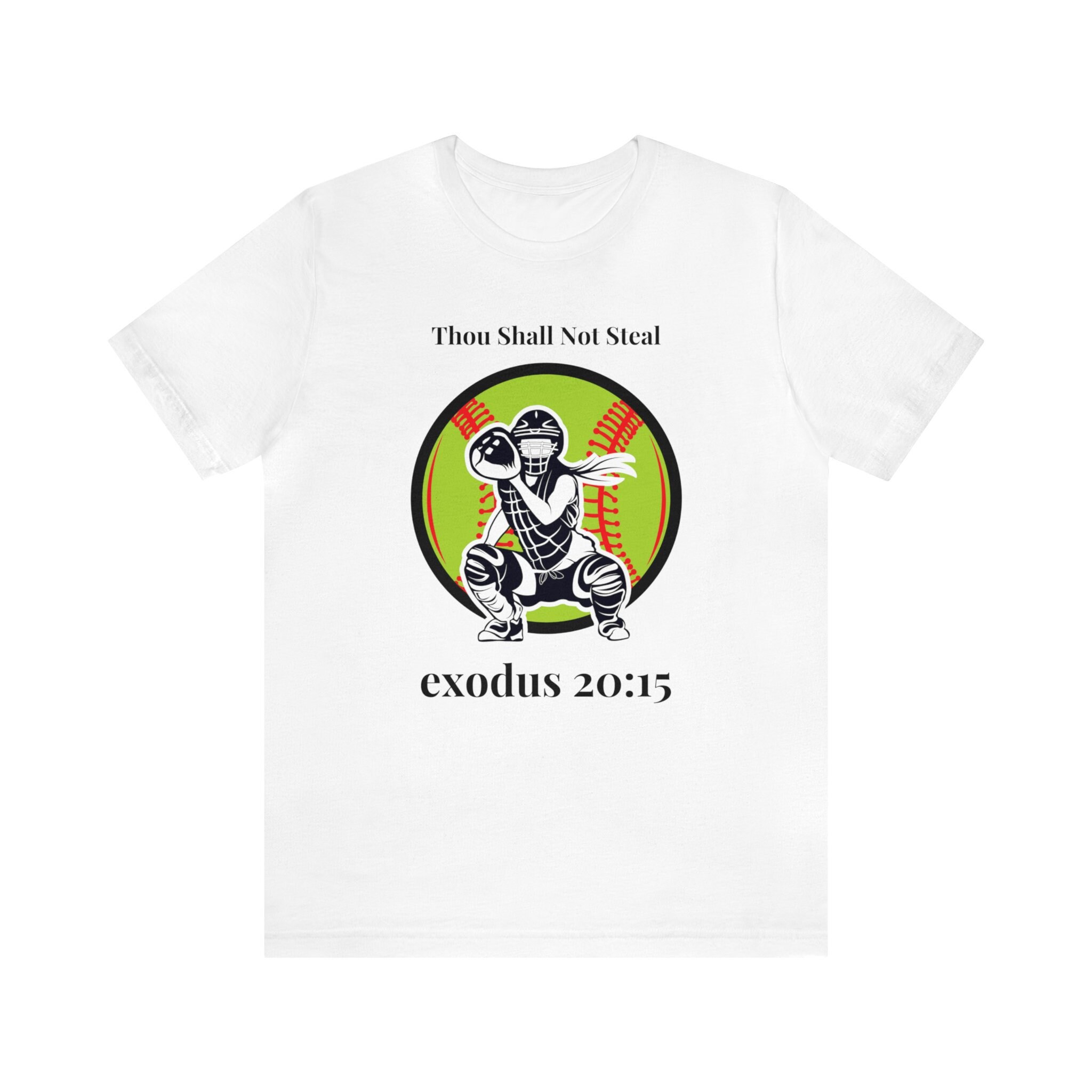 Softball Player Shirt, Exodus 20:15 Quote, Unisex Crewneck Jersey 