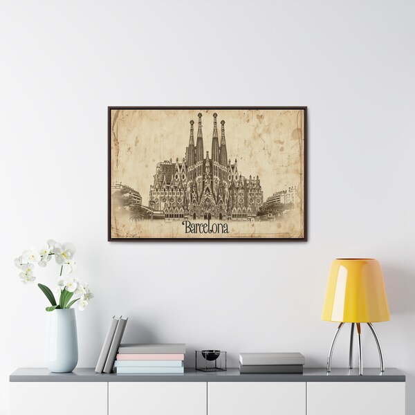 Vintage Sagrada Familia Art Print: Iconic Barcelona Landmark, Authentic Spanish Home Decor