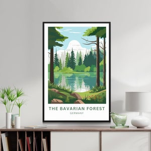 Der Bayerische Wald Reisedruck - Bayern, Deutschland Poster, Landschaft, Wald, Geburtstagsgeschenk, Geschenk