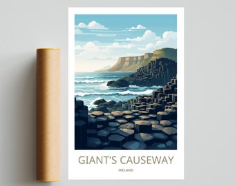 The Giant's Causeway Print | Ireland Wall Art | Travel Poster | Wild Atlantic Print | Giant's Causeway Poster | Ireland Poster