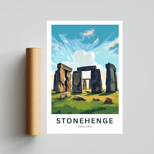Stonehenge Travel Print - Stonehenge poster, Stone Henge Wall Art, Framed present, Gift