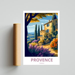 Provence, France Print | France Wall Art | Travel Poster | Provence | Provence Region | French Countryside Poster