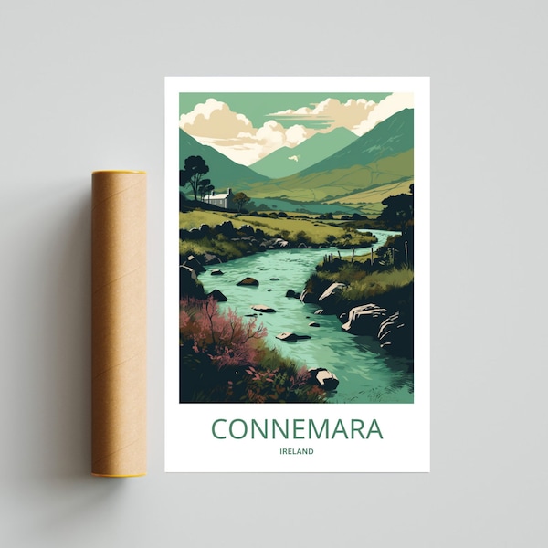 Connemara Print | Ireland Wall Art | Travel Poster | Wild Atlantic Print | Connemara Poster | Ireland Poster
