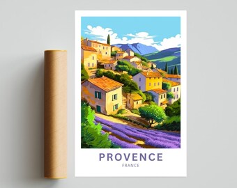 Provence France Print: Lavender Fields Travel Poster